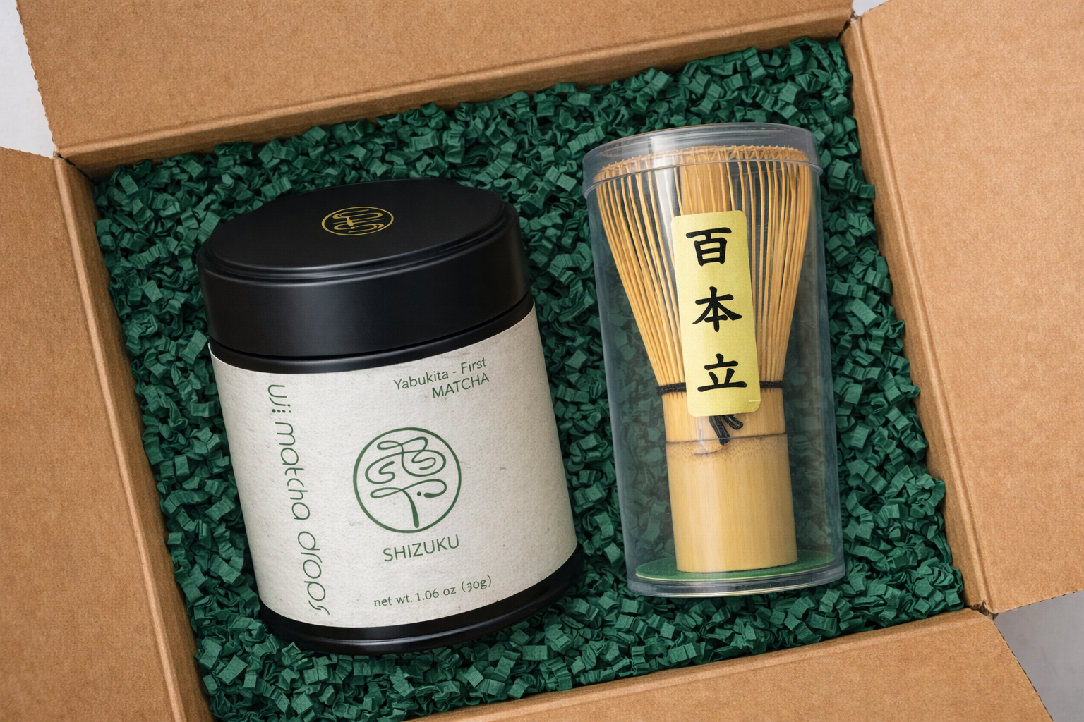 雫（抹茶）と茶筅セット